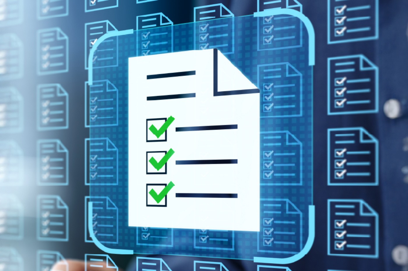 Three check marks on a document showing accessibility