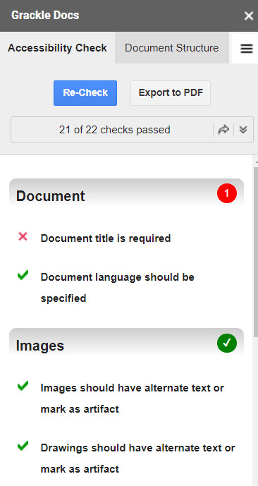 GrackleDocs Side Panel