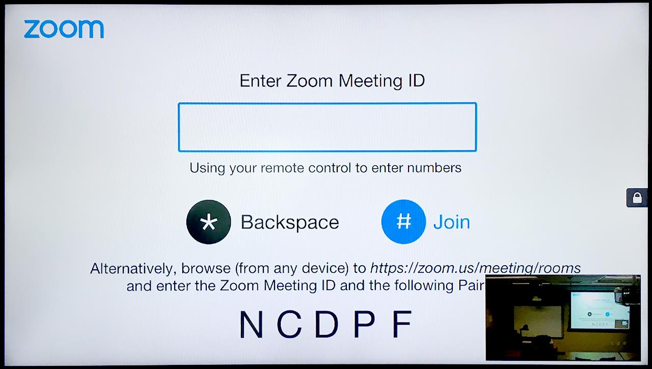 Zoom meeting ID panel