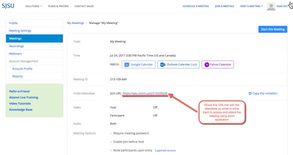 URL sharing link