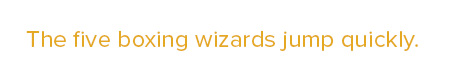 Yellow text on white.