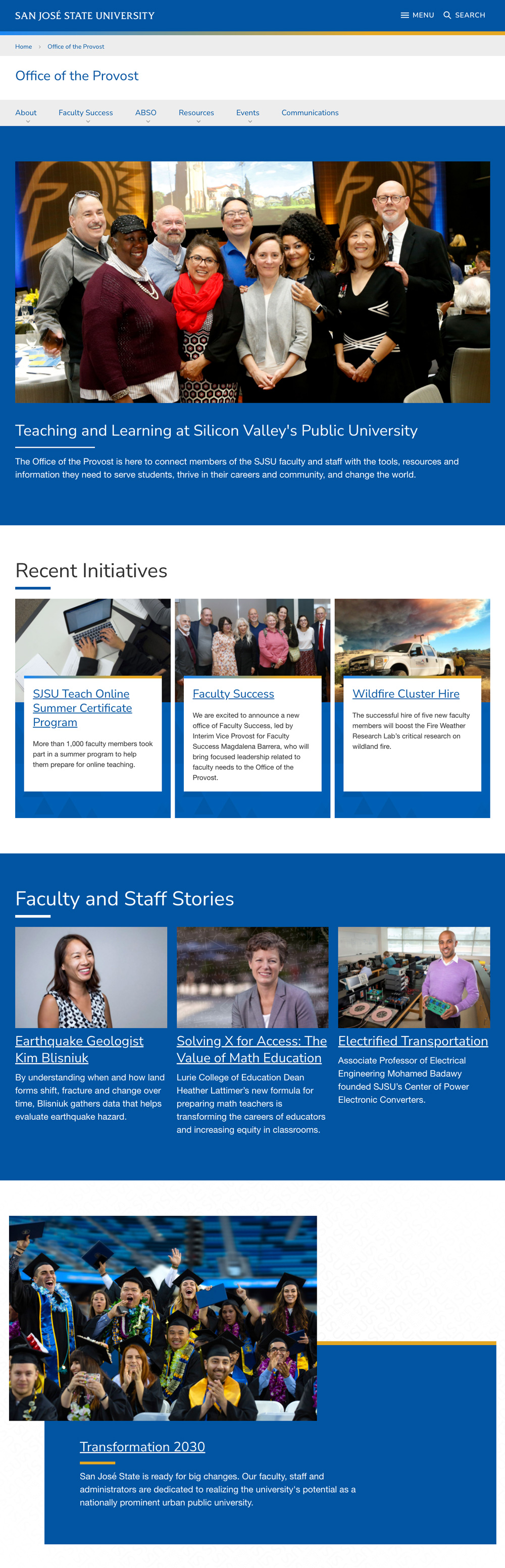 Sample of a homepage with good imagery and brief content.
