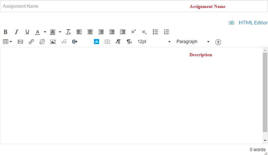 Assignment Editor Window
