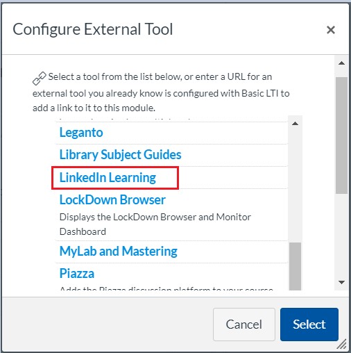 External Tool Select Button