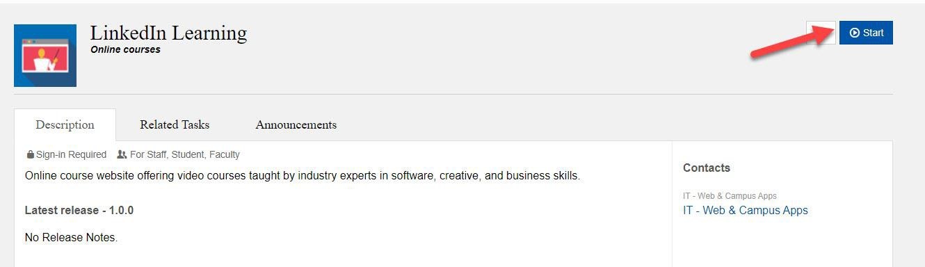 One SJSU LinkedIn Learn Start Button