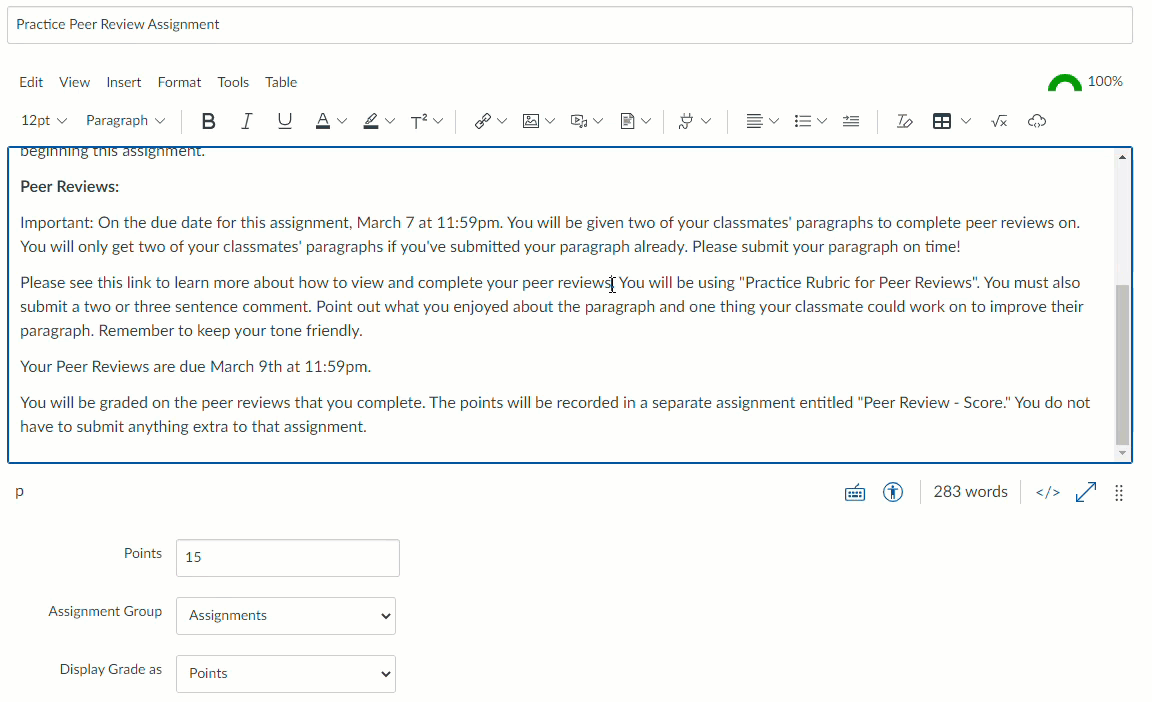 Demonstration of inserting a link on descriptive text