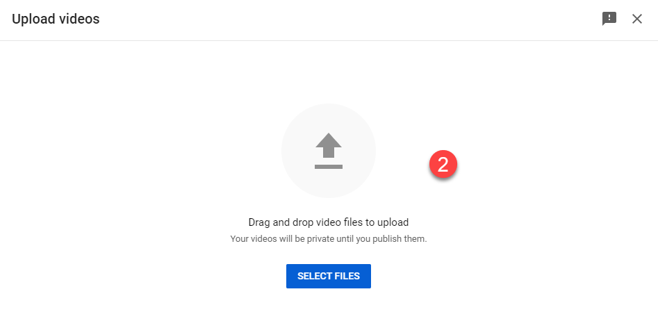 Upload videos interface in YouTube