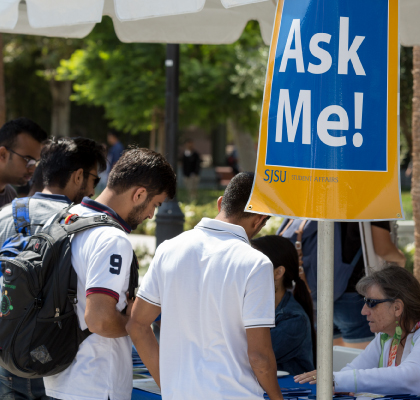 Students at resource table