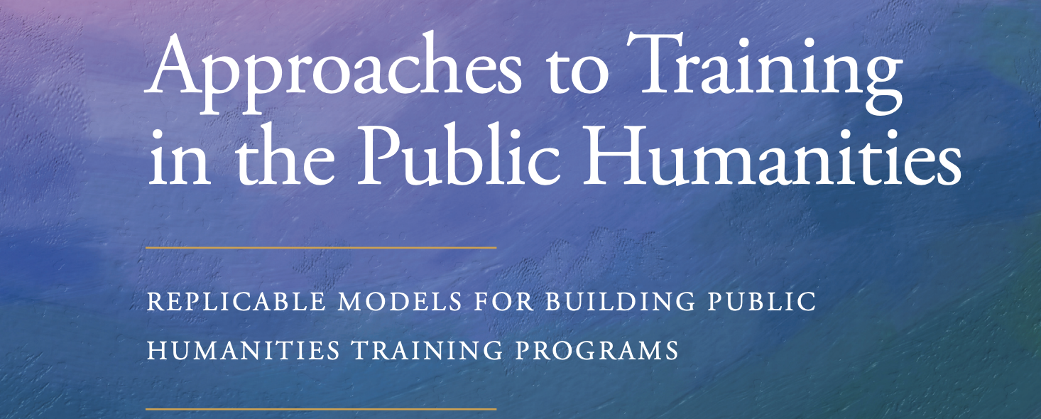 public humanities report with blue background