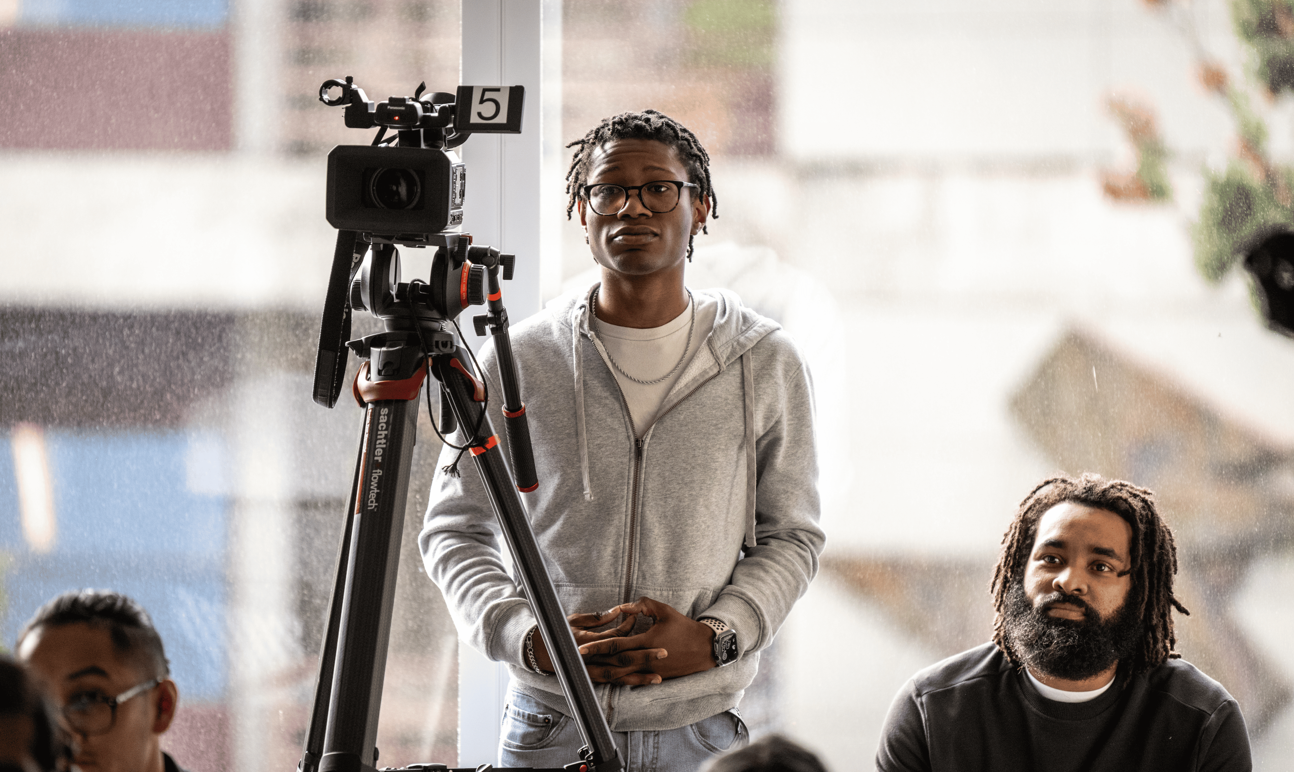 Student with camera