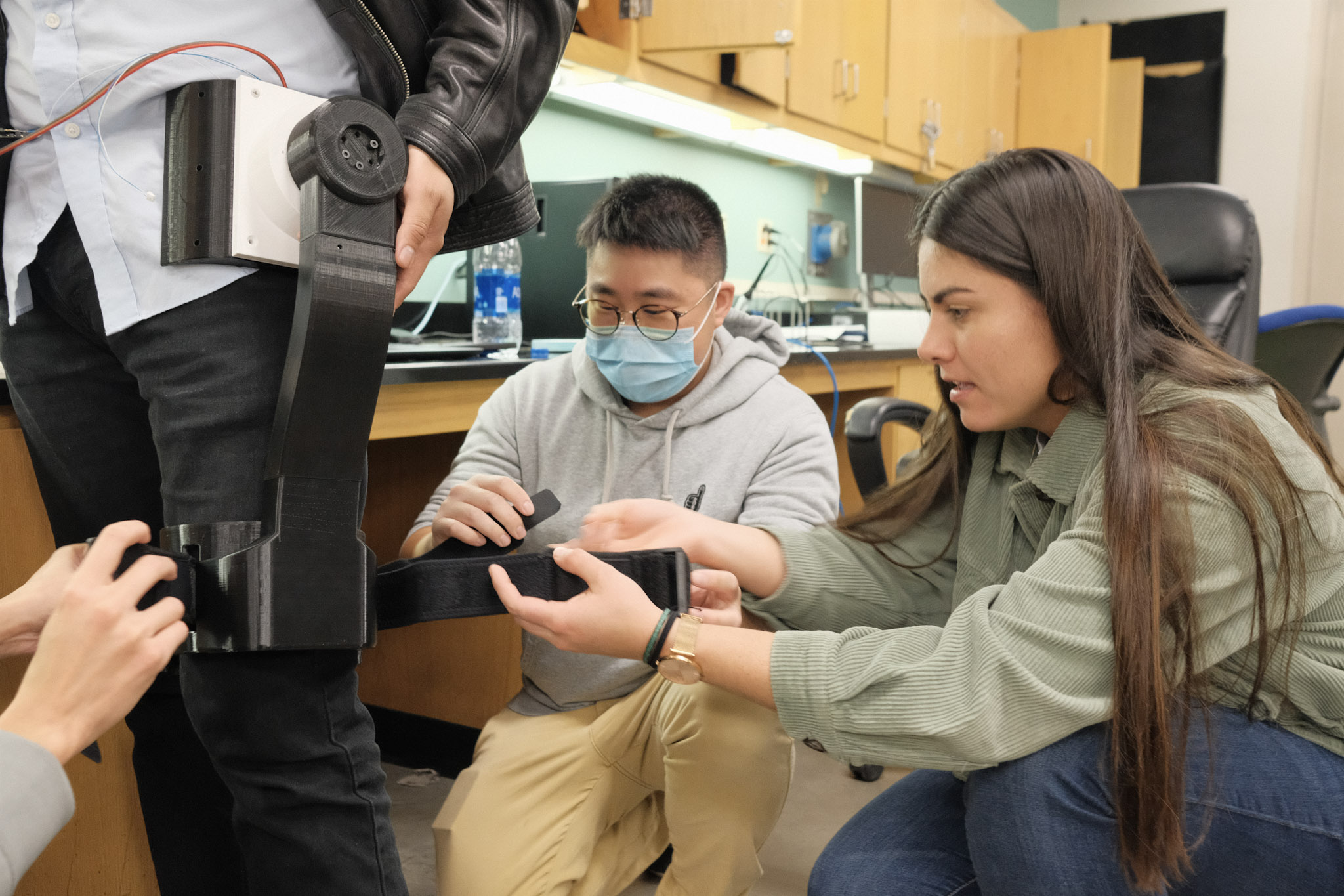 Students working on Lower Limb Exoskeleton