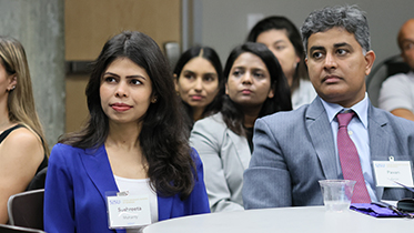 Several business students in a class