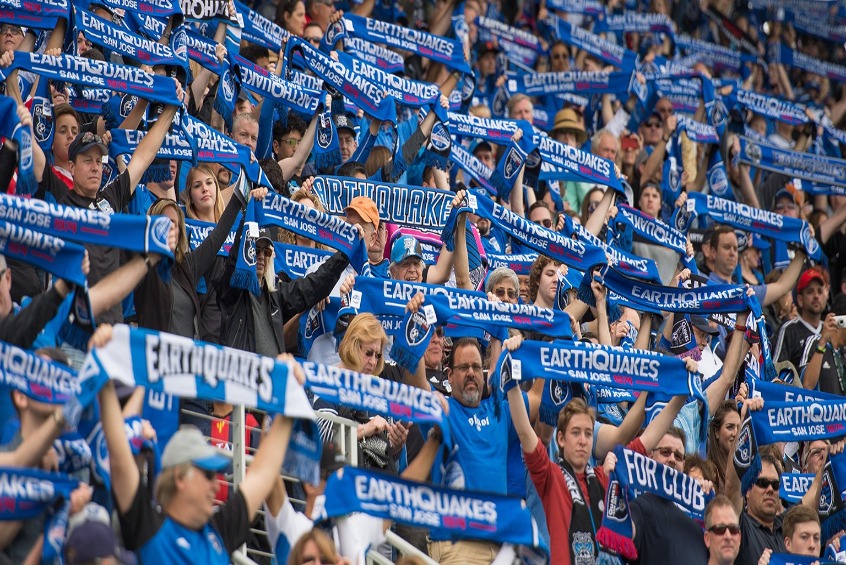 San José Earthquakes fans at a match.
